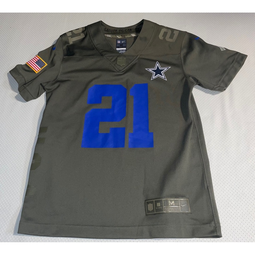 Nike Dallas Cowboys Ezekiel Elliott #21‎ Salute To Service Jersey - Youth Medium